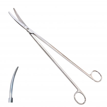 Ножиці для глибоких порожнин, зігнуті. Довжина 28,0 см